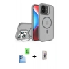MARSİLYAN™- iPhone 16 Plus Kılıf Akış Form - Siyah Bilvis 3D Cam Ekran Koruyucu + Raze Metal Kamera Lens - LT