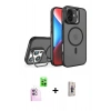 MARSİLYAN™- iPhone 16 Plus Kılıf Akış Form - Siyah Bilvis 3D Cam Ekran Koruyucu + Raze Metal Kamera Lens - PE