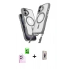 MARSİLYAN™- iPhone 16 Plus Kılıf Atlas Doku Koleksiyonu - Siyah Bilvis 3D Cam Ekran Koruyucu + Raze Metal Kamera Lens - PE