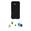 MARSİLYAN™- iPhone 16 Plus Kılıf Atlas Koleksiyonu - Siyah 3D Antistatik Seramik Nano Ekran Koruyucu + Raze Metal Kamera Lens - BZ