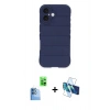 MARSİLYAN™- iPhone 16 Plus Kılıf Atlas Koleksiyonu - Siyah 3D Antistatik Seramik Nano Ekran Koruyucu + Raze Metal Kamera Lens - LT