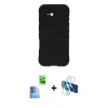 MARSİLYAN™- iPhone 16 Plus Kılıf Atlas Koleksiyonu - Siyah 3D Antistatik Seramik Nano Ekran Koruyucu + Raze Metal Kamera Lens - LT