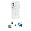 MARSİLYAN™- iPhone 16 Plus Kılıf Atlas Serisi - Siyah 3D Antistatik Seramik Nano Ekran Koruyucu + Raze Metal Kamera Lens - SH