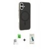 MARSİLYAN™- iPhone 16 Plus Kılıf Çekirdek Modern Prime - Şeffaf Pasifik Cam Ekran Koruyucu + Raze Metal Kamera Lens - BZ