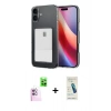 MARSİLYAN™- iPhone 16 Plus Kılıf Doruk Klasik Koleksiyonu - Şeffaf Pasifik Cam Ekran Koruyucu + Raze Metal Kamera Lens - PE