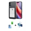 MARSİLYAN™- iPhone 16 Plus Kılıf Doruk Klasik Koleksiyonu - Siyah 3D Antistatik Seramik Nano Ekran Koruyucu + Raze Metal Kamera Lens - LT