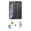 MARSİLYAN™- iPhone 16 Plus Kılıf Doruk Klasik Özel Seri - Şeffaf Pasifik Cam Ekran Koruyucu + Raze Metal Kamera Lens - LT