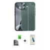 MARSİLYAN™- iPhone 16 Plus Kılıf Doruk Klasik Özel Seri - Şeffaf Pasifik Cam Ekran Koruyucu + Raze Metal Kamera Lens - SH
