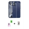 MARSİLYAN™- iPhone 16 Plus Kılıf Doruk Klasik Özel Seri - Siyah Bilvis 3D Cam Ekran Koruyucu + Raze Metal Kamera Lens - PE