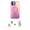 MARSİLYAN™- iPhone 16 Plus Kılıf Doruk Klasik Prime - Şeffaf Pasifik Cam Ekran Koruyucu + Raze Metal Kamera Lens - PE