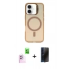 MARSİLYAN™- iPhone 16 Plus Kılıf Doruk Klasik Prime - Siyah 3D Antistatik Hayalet Cam Ekran Koruyucu + Raze Metal Kamera Lens - PE