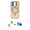 MARSİLYAN™- iPhone 16 Plus Kılıf Doruk Klasik Prime - Siyah 3D Antistatik Seramik Nano Ekran Koruyucu + Raze Metal Kamera Lens - PE