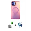 MARSİLYAN™- iPhone 16 Plus Kılıf Doruk Klasik Prime - Siyah 3D Antistatik Seramik Nano Ekran Koruyucu + Raze Metal Kamera Lens - SH