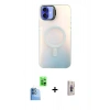 MARSİLYAN™- iPhone 16 Plus Kılıf Doruk Klasik Prime - Siyah Bilvis 3D Cam Ekran Koruyucu + Raze Metal Kamera Lens - LT