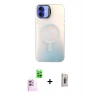 MARSİLYAN™- iPhone 16 Plus Kılıf Doruk Klasik Prime - Siyah Bilvis 3D Cam Ekran Koruyucu + Raze Metal Kamera Lens - PE