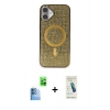 MARSİLYAN™- iPhone 16 Plus Kılıf Eksen Çizgi - Şeffaf Pasifik Cam Ekran Koruyucu + Raze Metal Kamera Lens - LT