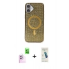 MARSİLYAN™- iPhone 16 Plus Kılıf Eksen Çizgi - Şeffaf Pasifik Cam Ekran Koruyucu + Raze Metal Kamera Lens - PE