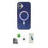 MARSİLYAN™- iPhone 16 Plus Kılıf Eksen Çizgi - Şeffaf Pasifik Cam Ekran Koruyucu + Raze Metal Kamera Lens - SH