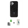 MARSİLYAN™- iPhone 16 Plus Kılıf Eksen Çizgi - Şeffaf Pasifik Cam Ekran Koruyucu + Raze Metal Kamera Lens - SH