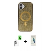 MARSİLYAN™- iPhone 16 Plus Kılıf Eksen Çizgi - Şeffaf Pasifik Cam Ekran Koruyucu + Raze Metal Kamera Lens - BZ