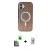 MARSİLYAN™- iPhone 16 Plus Kılıf Eksen Çizgi - Siyah Bilvis 3D Cam Ekran Koruyucu + Raze Metal Kamera Lens - SH