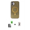 MARSİLYAN™- iPhone 16 Plus Kılıf Eksen Çizgi - Siyah Bilvis 3D Cam Ekran Koruyucu + Raze Metal Kamera Lens - SH