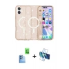 MARSİLYAN™- iPhone 16 Plus Kılıf Eksen Doku Koleksiyonu - Siyah 3D Antistatik Seramik Nano Ekran Koruyucu + Raze Metal Kamera Lens - LT