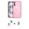 MARSİLYAN™- iPhone 16 Plus Kılıf Eksen Doku Koleksiyonu - Siyah Bilvis 3D Cam Ekran Koruyucu + Raze Metal Kamera Lens - PE