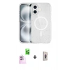 MARSİLYAN™- iPhone 16 Plus Kılıf Eksen Doku Koleksiyonu - Siyah Bilvis 3D Cam Ekran Koruyucu + Raze Metal Kamera Lens - PE