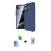 MARSİLYAN™- iPhone 16 Plus Kılıf Eksen Form Prime - Siyah Bilvis 3D Cam Ekran Koruyucu + Raze Metal Kamera Lens - LT