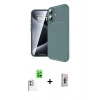 MARSİLYAN™- iPhone 16 Plus Kılıf Eksen Form Prime - Siyah Bilvis 3D Cam Ekran Koruyucu + Raze Metal Kamera Lens - BZ