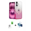 MARSİLYAN™- iPhone 16 Plus Kılıf Eksen Minimal Özel Seri - Siyah 3D Antistatik Seramik Nano Ekran Koruyucu + Raze Metal Kamera Lens - BZ