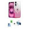 MARSİLYAN™- iPhone 16 Plus Kılıf Eksen Minimal Özel Seri - Siyah 3D Antistatik Seramik Nano Ekran Koruyucu + Raze Metal Kamera Lens - LT