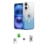 MARSİLYAN™- iPhone 16 Plus Kılıf Eksen Minimal Özel Seri - Siyah Bilvis 3D Cam Ekran Koruyucu + Raze Metal Kamera Lens - BZ