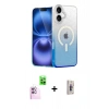 MARSİLYAN™- iPhone 16 Plus Kılıf Eksen Minimal Özel Seri - Siyah Bilvis 3D Cam Ekran Koruyucu + Raze Metal Kamera Lens - PE