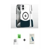 MARSİLYAN™- iPhone 16 Plus Kılıf İz Asil Prime - Şeffaf Pasifik Cam Ekran Koruyucu + Raze Metal Kamera Lens - BZ