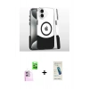 MARSİLYAN™- iPhone 16 Plus Kılıf İz Asil Prime - Şeffaf Pasifik Cam Ekran Koruyucu + Raze Metal Kamera Lens - PE