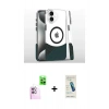 MARSİLYAN™- iPhone 16 Plus Kılıf İz Asil Prime - Şeffaf Pasifik Cam Ekran Koruyucu + Raze Metal Kamera Lens - PE