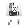 MARSİLYAN™- iPhone 16 Plus Kılıf İz Asil Prime - Şeffaf Pasifik Cam Ekran Koruyucu + Raze Metal Kamera Lens - SH