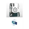 MARSİLYAN™- iPhone 16 Plus Kılıf İz Asil Prime - Siyah 3D Antistatik Cam Ekran Koruyucu