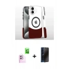 MARSİLYAN™- iPhone 16 Plus Kılıf İz Asil Prime - Siyah 3D Antistatik Hayalet Cam Ekran Koruyucu + Raze Metal Kamera Lens - PE