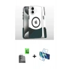 MARSİLYAN™- iPhone 16 Plus Kılıf İz Asil Prime - Siyah 3D Antistatik Seramik Nano Ekran Koruyucu + Raze Metal Kamera Lens - SH