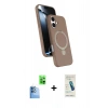 MARSİLYAN™- iPhone 16 Plus Kılıf İz Işık Koleksiyonu - Şeffaf Pasifik Cam Ekran Koruyucu + Raze Metal Kamera Lens - LT