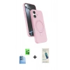 MARSİLYAN™- iPhone 16 Plus Kılıf İz Işık Koleksiyonu - Şeffaf Pasifik Cam Ekran Koruyucu + Raze Metal Kamera Lens - LT