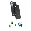 MARSİLYAN™- iPhone 16 Plus Kılıf İz Işık Koleksiyonu - Siyah 3D Antistatik Seramik Nano Ekran Koruyucu + Raze Metal Kamera Lens - BZ