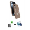 MARSİLYAN™- iPhone 16 Plus Kılıf İz Işık Koleksiyonu - Siyah 3D Antistatik Seramik Nano Ekran Koruyucu + Raze Metal Kamera Lens - SH