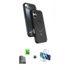 MARSİLYAN™- iPhone 16 Plus Kılıf İz Işık Koleksiyonu - Siyah 3D Antistatik Seramik Nano Ekran Koruyucu + Raze Metal Kamera Lens - SH