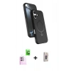 MARSİLYAN™- iPhone 16 Plus Kılıf İz Işık Koleksiyonu - Siyah Bilvis 3D Cam Ekran Koruyucu + Raze Metal Kamera Lens - PE
