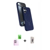 MARSİLYAN™- iPhone 16 Plus Kılıf İz Işık Koleksiyonu - Siyah Bilvis 3D Cam Ekran Koruyucu + Raze Metal Kamera Lens - PE