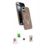 MARSİLYAN™- iPhone 16 Plus Kılıf İz Işık Koleksiyonu - Siyah Bilvis 3D Cam Ekran Koruyucu + Raze Metal Kamera Lens - PE
